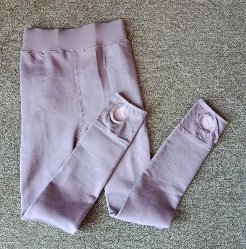 Warme Legging met Voetlus - Grijs, Legging, Geel, Ophalen of Verzenden, Maat 44/46 (L)