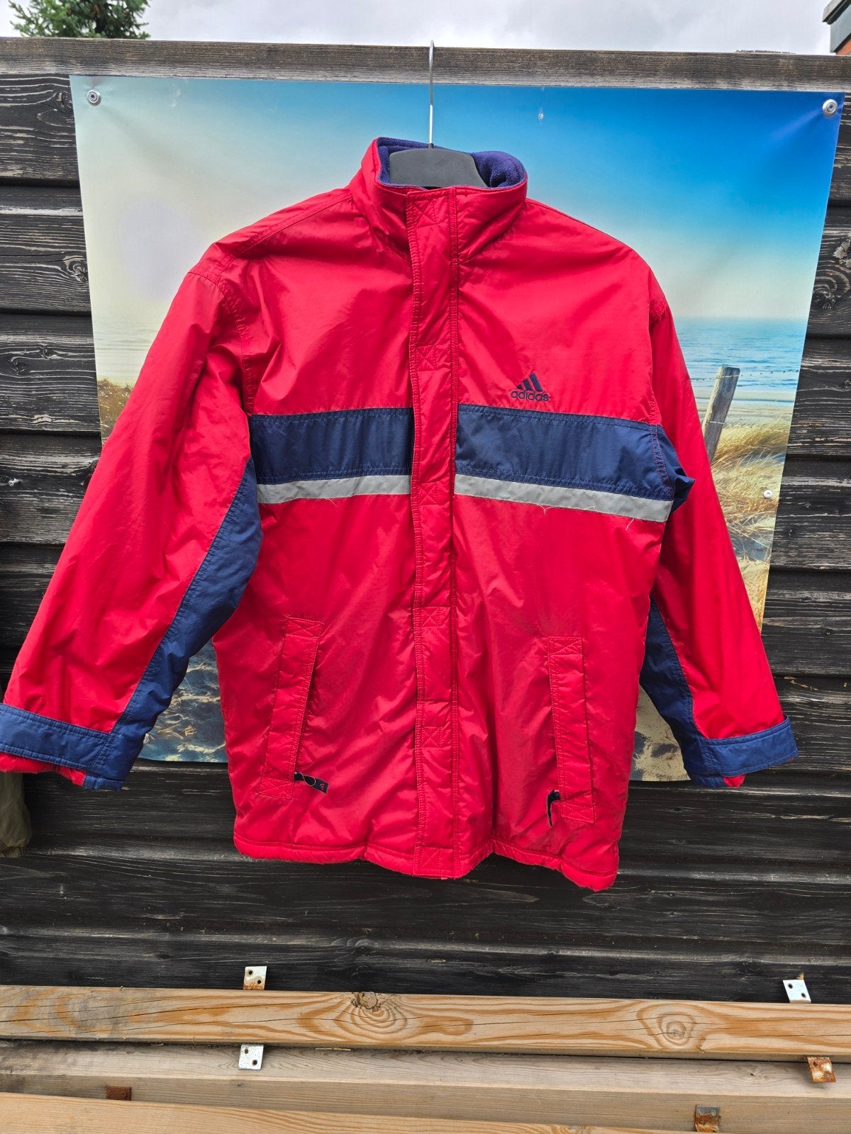 Vintage Adidas Winterjas Rood Maat XL, Ophalen of Verzenden
