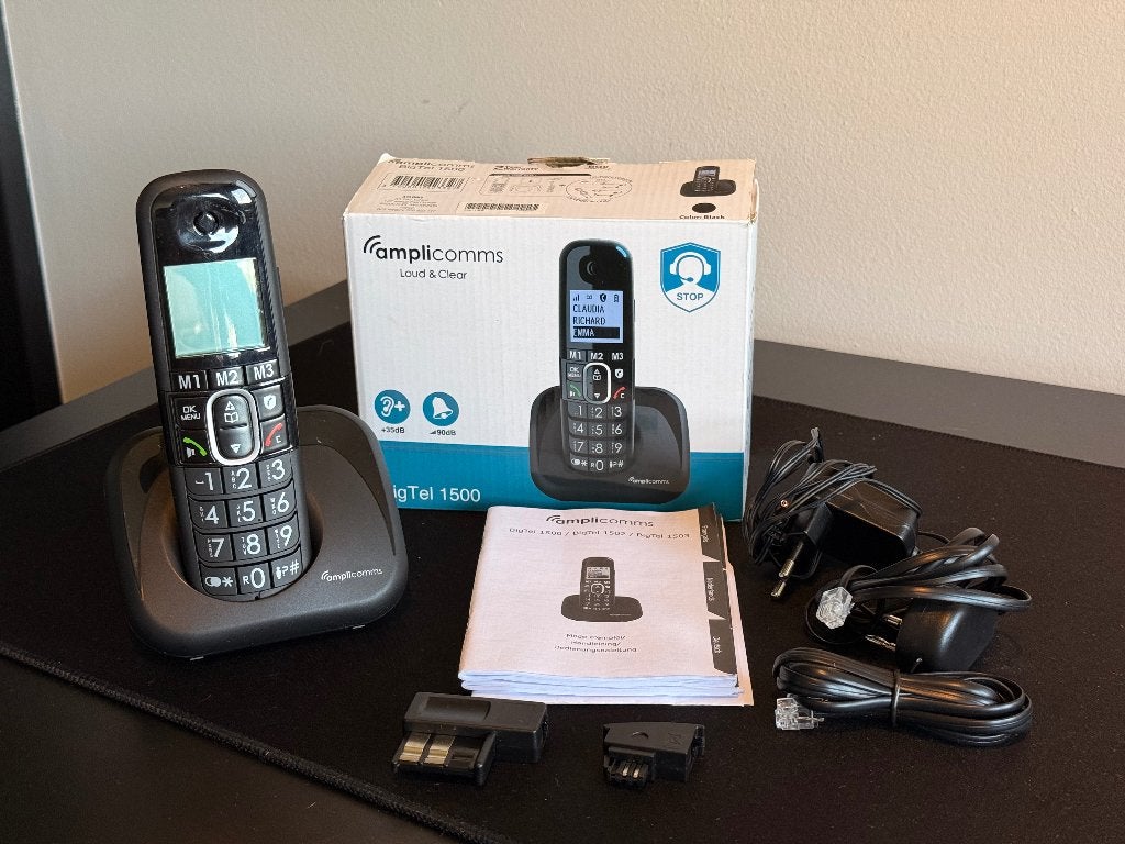 Amplicomms BigTel 1500 Seniorentelefoon Zwart, Telecommunicatie, Ophalen of Verzenden, Zo goed als nieuw, 1 handset