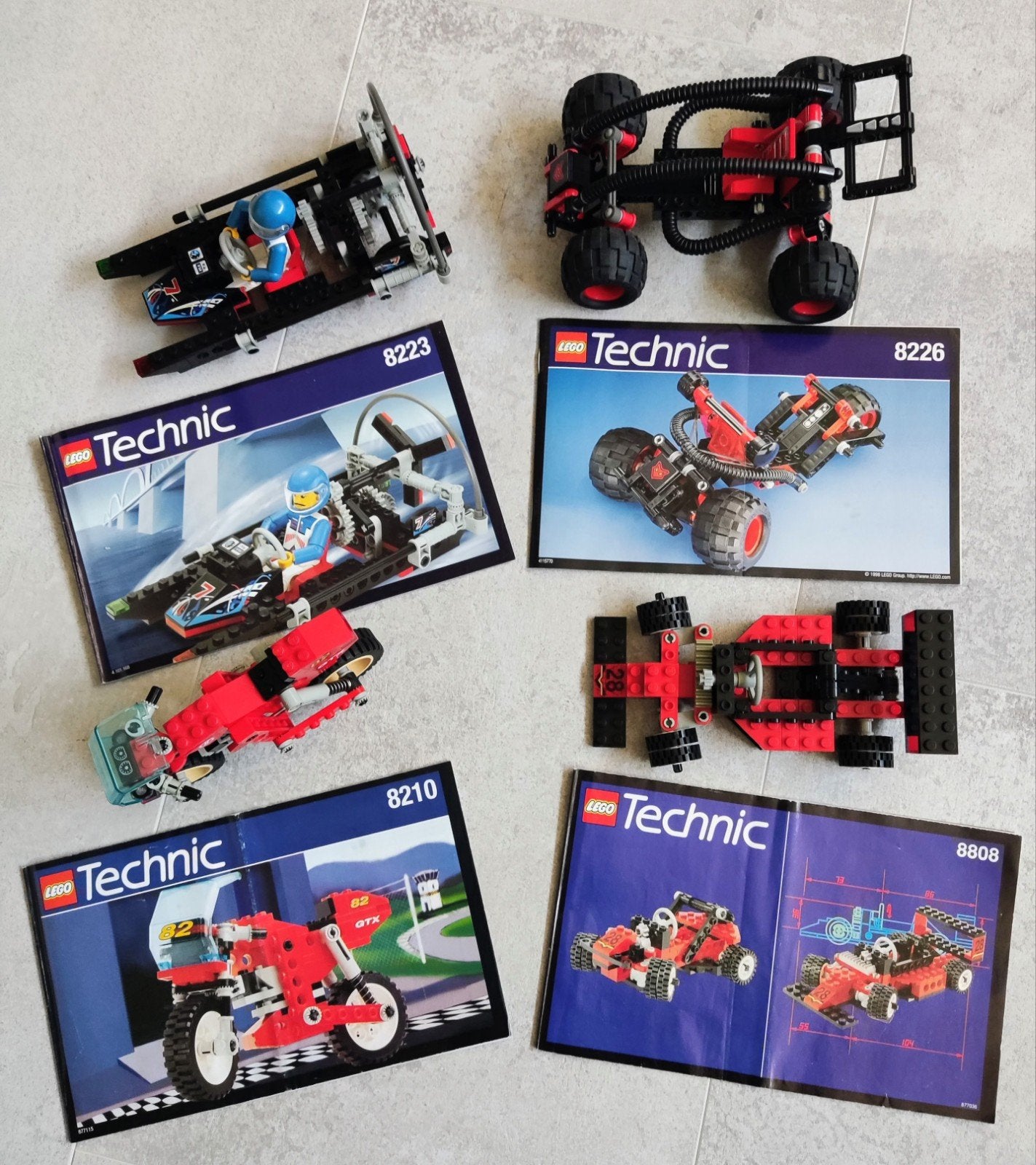 Lego Technic sets 8226, 8223, 8210 en 8808 met boekjes, Ophalen of Verzenden, Zo goed als nieuw