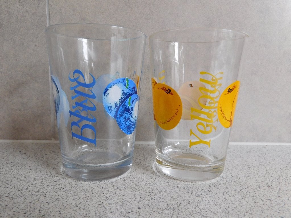 Limonade Glas Blue & Yellow Pasabahce, Ophalen of Verzenden, Zo goed als nieuw, Waterglas