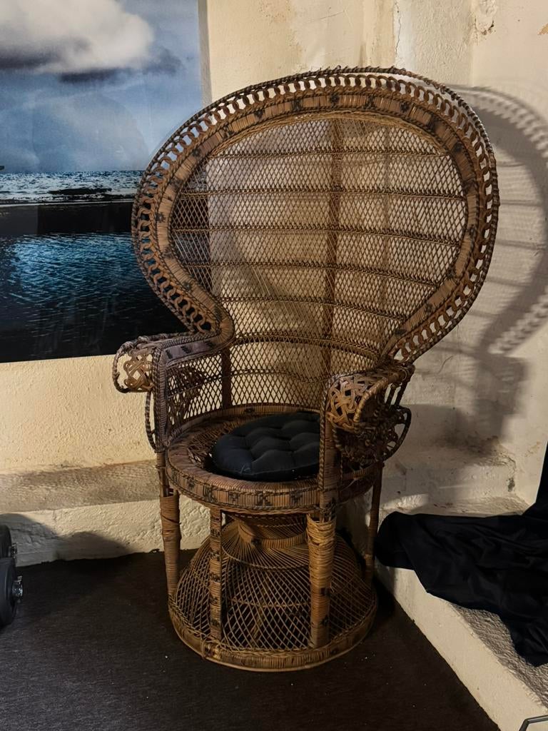 Echte vintage Pauwstoel (met beschadigingen, Antiek en Kunst, Ophalen