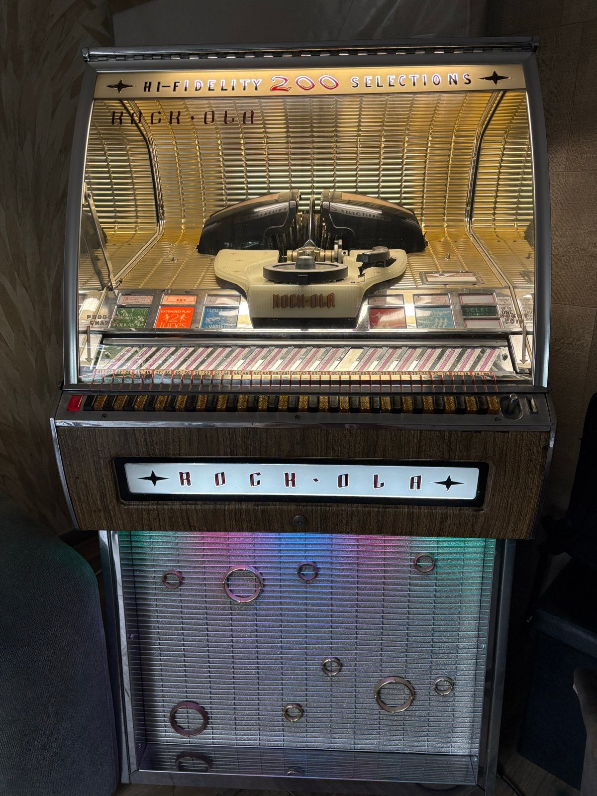 Rock-Ola Hi-Fidelity 200 Selections Jukebox - Vintage, Gebruikt, 1950 tot 1960, Rock Ola, Ophalen