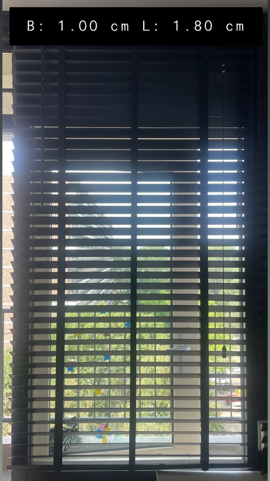 Zwarte (houten) jaloeziën, Huis en Inrichting, Ophalen, Jaloezie, Gebruikt, 180 cm