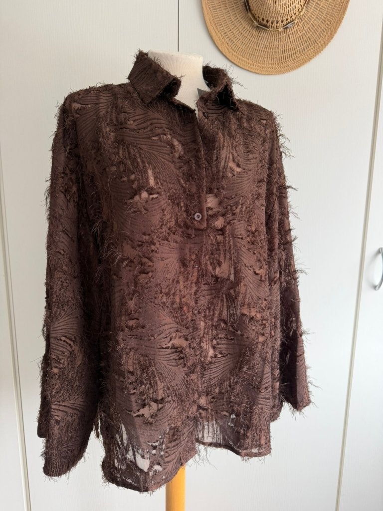 NIEUW > Bruine Loavies Blouse / maat S / Botanical Wonder, Bruin, Verzenden, Nieuw, Loavies