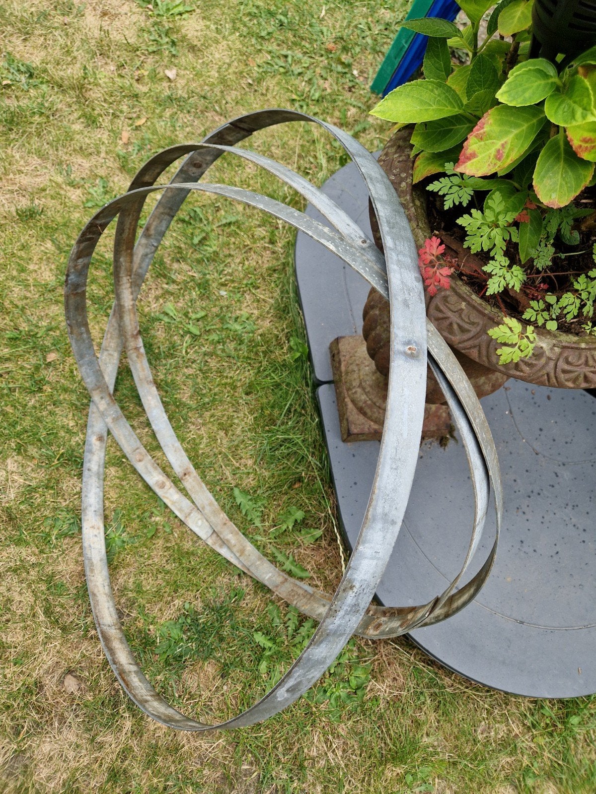 Kunstwerk materiaal voor tuinen galvaniseerde wijnvat ringen, Ophalen, Gebruikt, 250 mm of meer