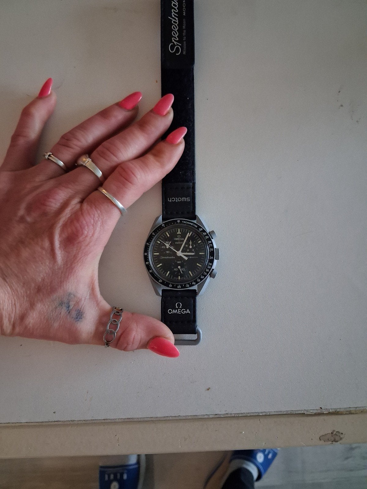 Omega x Swatch Moonswatch Mission to the Moon, Sieraden, Tassen en Uiterlijk, Horloges | Dames, Kunststof, Polshorloge, Nieuw