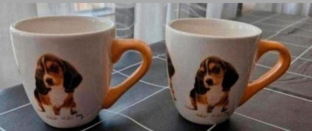 Twee Bekers Francien Basset Hond, Ophalen of Verzenden, Zo goed als nieuw, Overige stijlen, Kop(pen) en/of Schotel(s)
