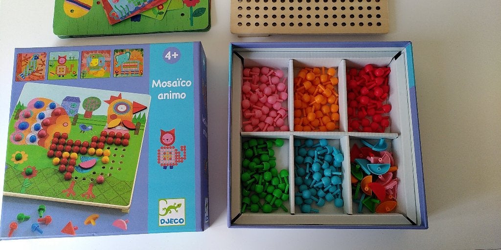 Djeco mosaicpuzzel, houten plaat met verschillende dieren, Kinderen en Baby's, Speelgoed | Houten speelgoed, Ophalen of Verzenden