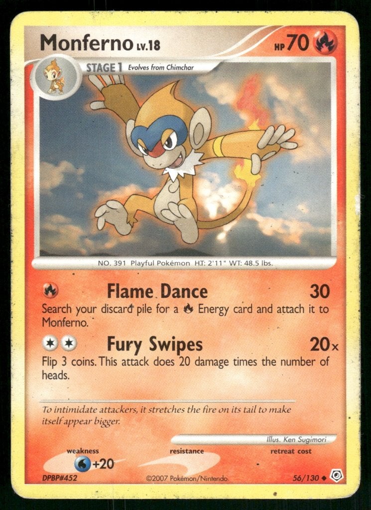 Monferno 56/130 - Diamond &amp; Pearl (EX), Verzenden, Gebruikt