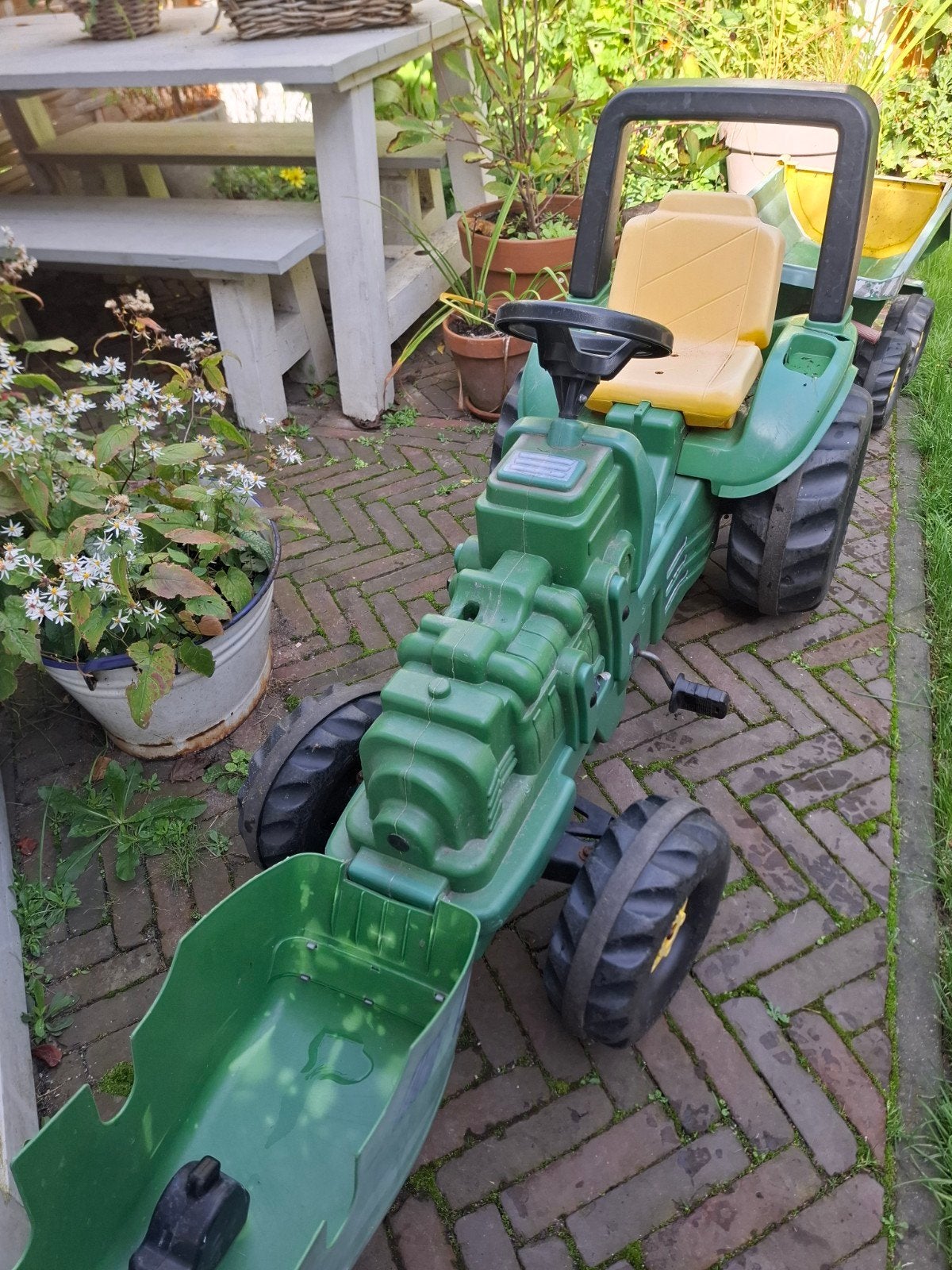 John Deere traptractor met aanhanger, Ophalen, Gebruikt, Trapvoertuig