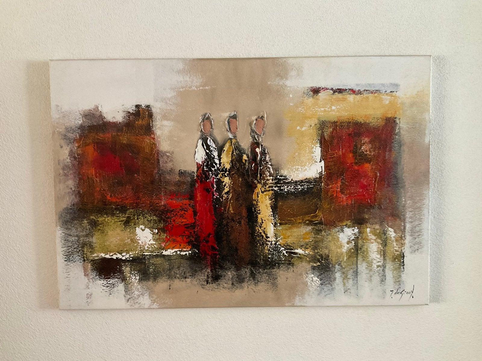 Olieverf schilderij Jochem de Graaf - Abstracte personen, Ophalen