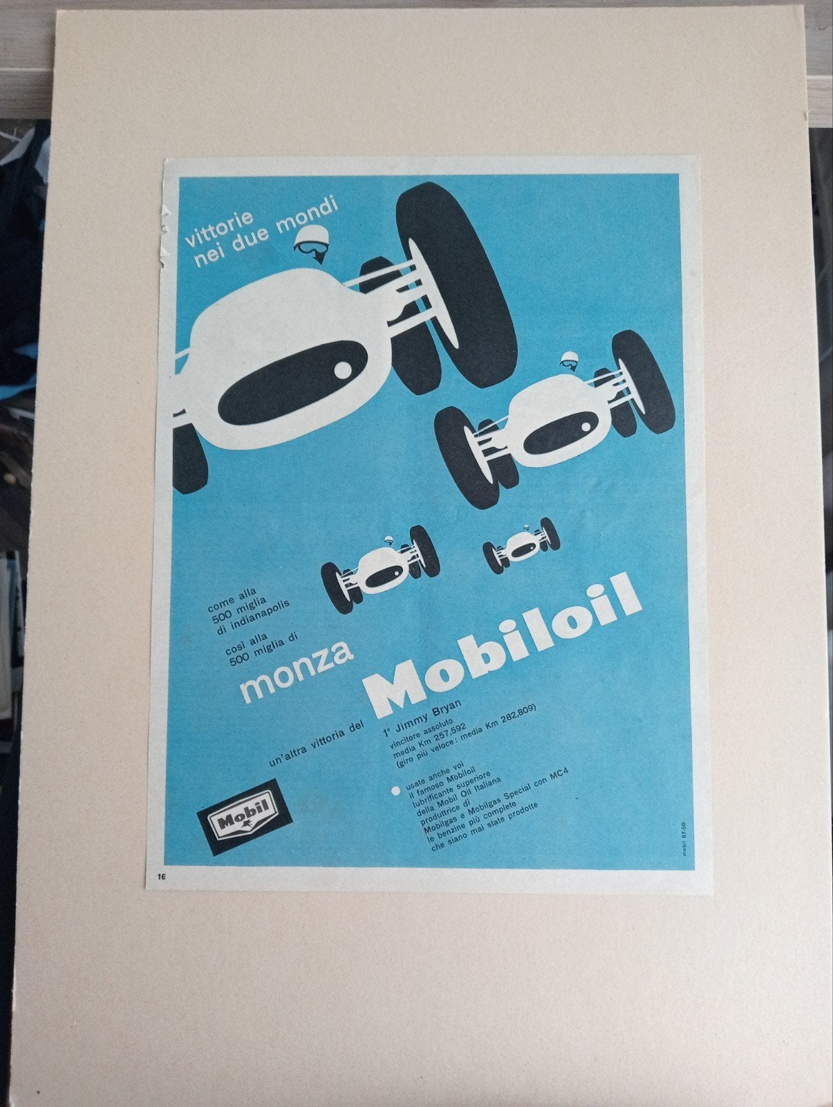 Mobiloil reclame Monza, Reclamebord, Gebruikt, ., Ophalen of Verzenden