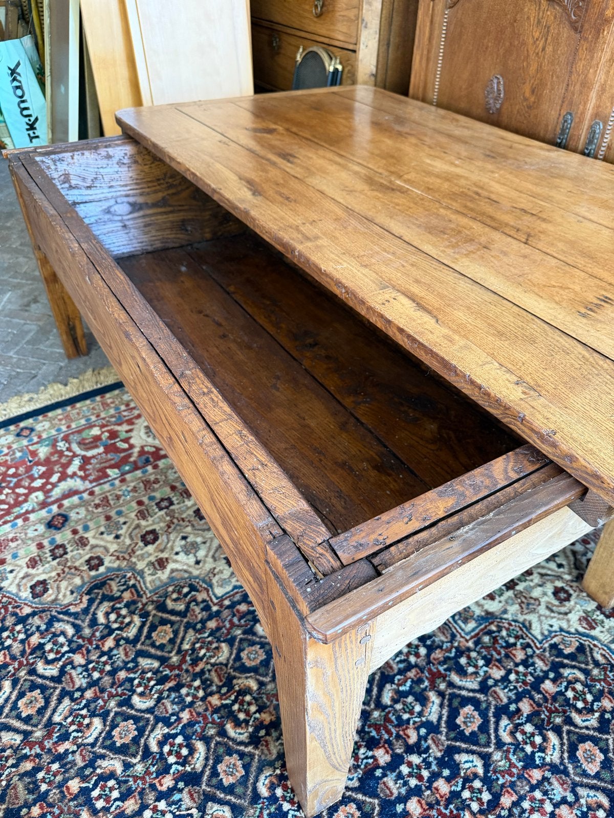 Antique oak bread table 18 century, Ophalen of Verzenden