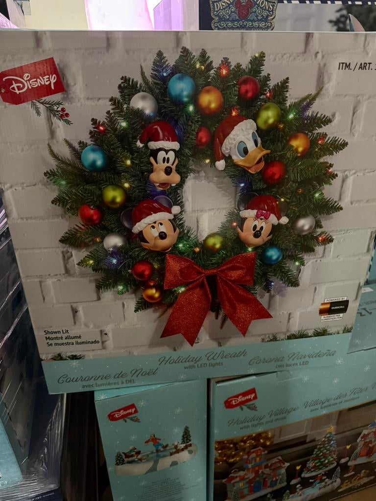 Disney kerstkrans met lampjes, Diversen, Kerst, Ophalen of Verzenden, Nieuw