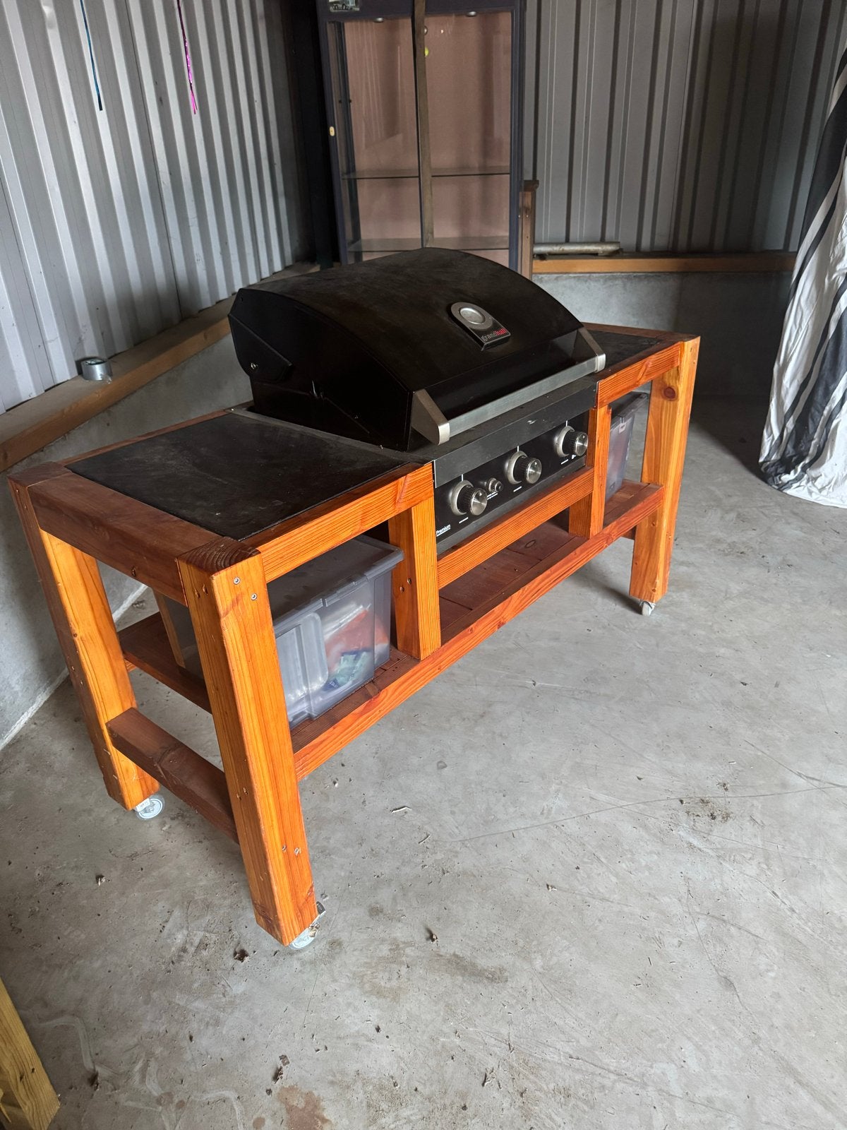 Grandhall BBQ met handgemaakte houten buitenkeuken, Ophalen of Verzenden, Gebruikt