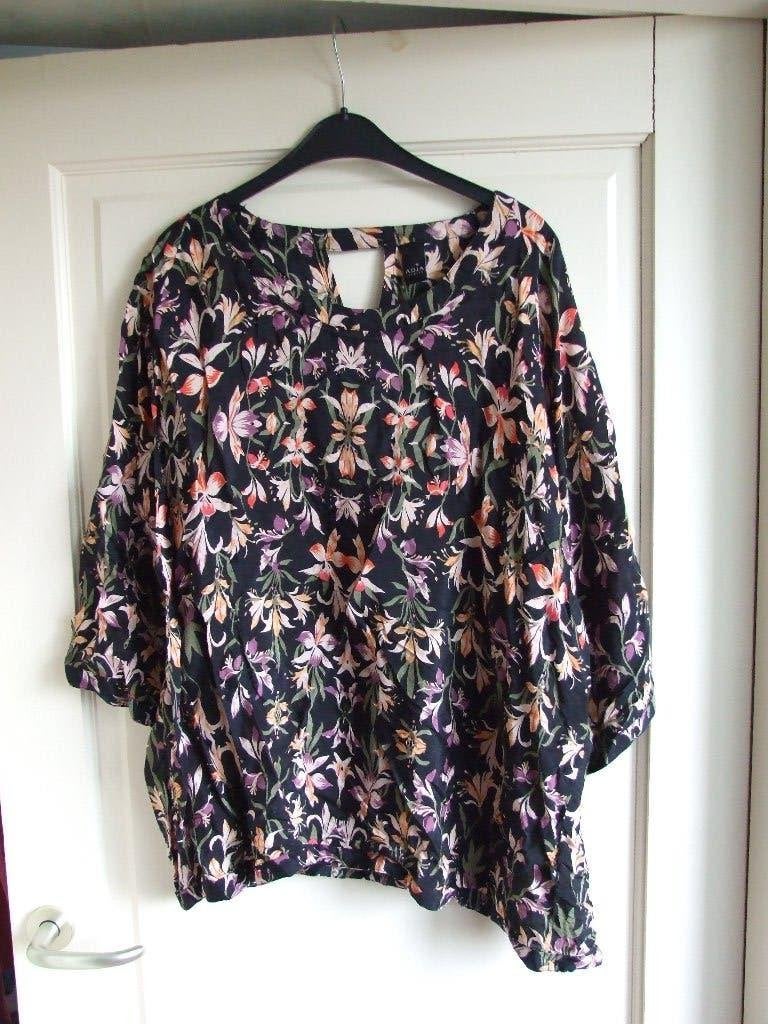 Adia gebloemde blousetop maat 46/48, Meerkleurig, Maat 46/48 (XL) of groter, Ophalen of Verzenden, Adia