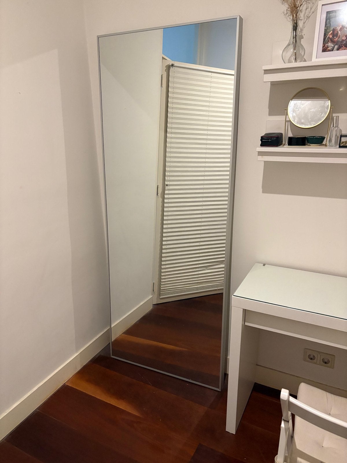 IKEA HOVET staande spiegel 78x196 cm - zilverkleurig, Ophalen, Rechthoekig, 50 tot 100 cm, 150 tot 200 cm