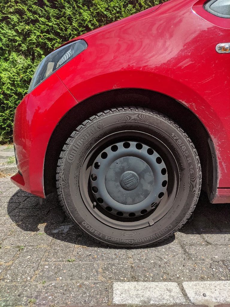 Winterbanden 4x Continental ContiWinterContact TS800 op velg, Auto-onderdelen, Banden en Velgen, Ophalen, 14 inch, Gebruikt, 175 mm