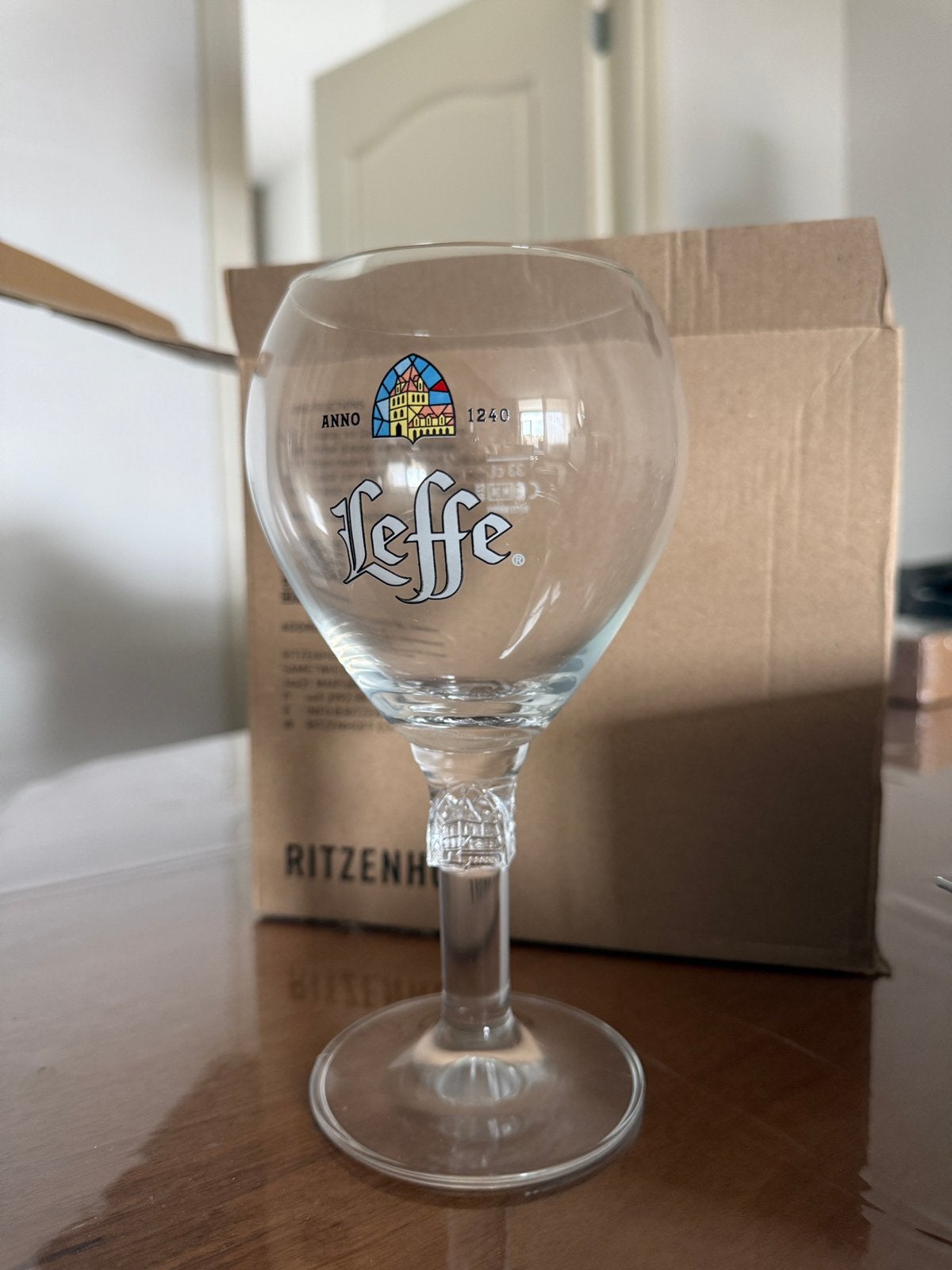 Leffe blond glazen 5st, Ophalen, Zo goed als nieuw, Glas of Glazen, Overige merken