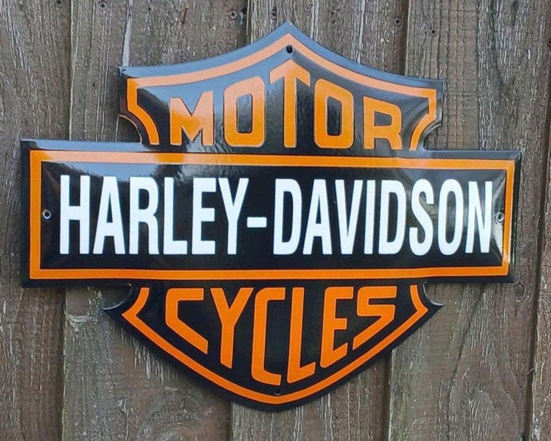 Harley-Davidson Emaille Bord - Motor Cycles Logo, Ophalen of Verzenden