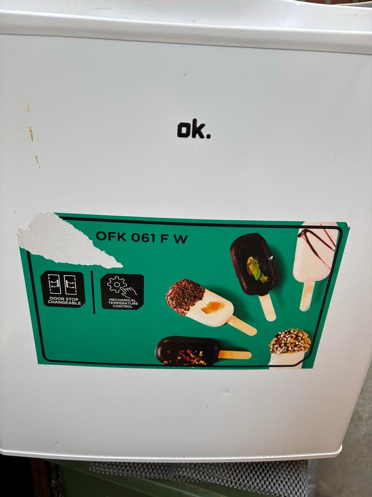 OK. OFK 061 F W Mini Koelkast met Vriesvak, Ophalen of Verzenden, Met vriesvak, Minder dan 45 cm, Minder dan 85 cm