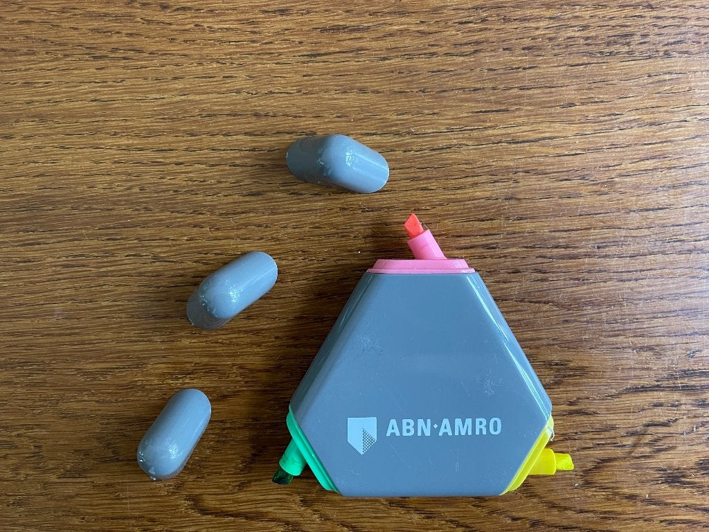 'Driehoek met Viltpennen' "ABN - AMRO" Nieuw, Ophalen of Verzenden, Nieuw, Reclamebord