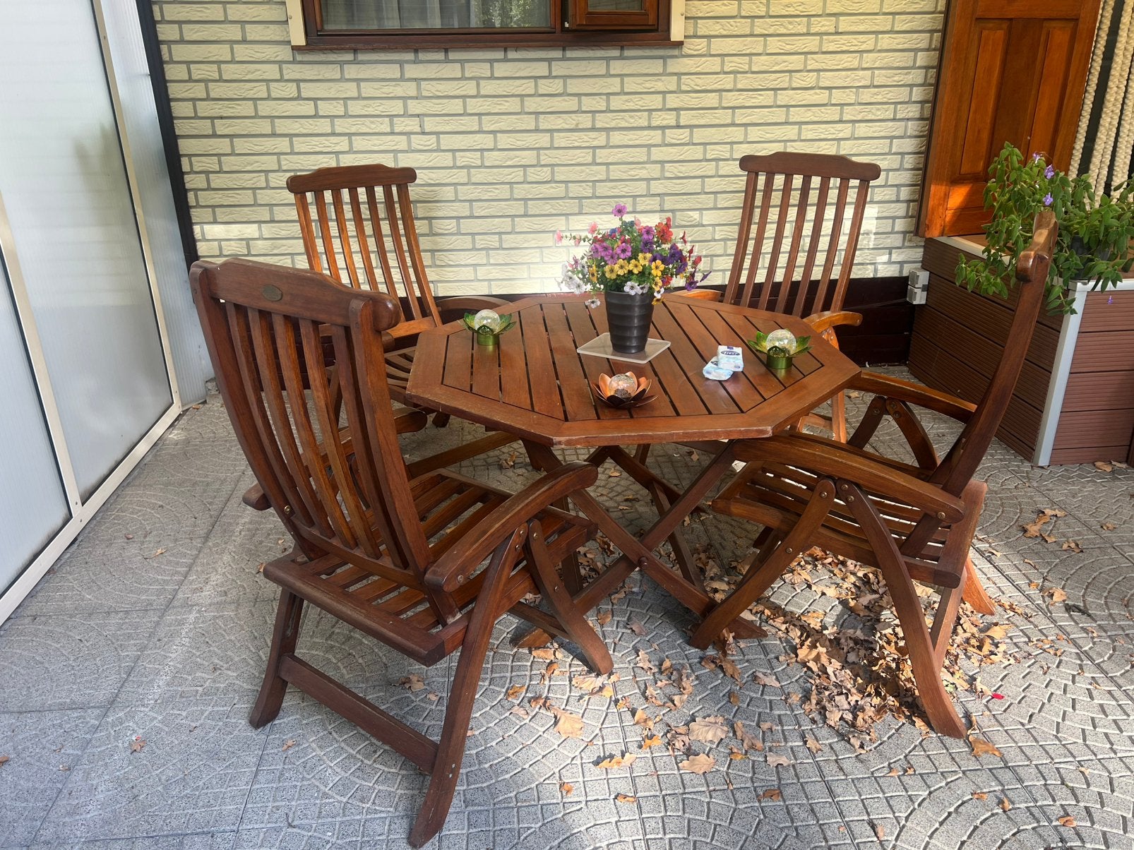 Te koop houten tuinset, Ophalen, Zo goed als nieuw, Hout