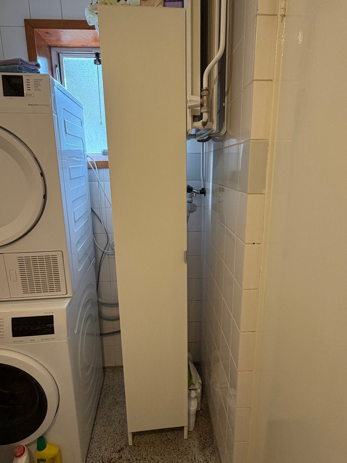 Ikea Badkamerkast wit mat met deur en 5 vakken, Ophalen, (Half)hoge kast, Minder dan 50 cm, Gebruikt
