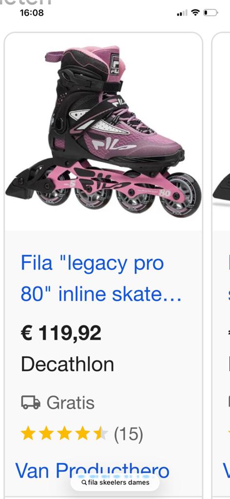 Nieuwstaat skeelers fila maat 39 meisjes rolschaatsen, Sport en Fitness, Skeelers, Ophalen, Zo goed als nieuw