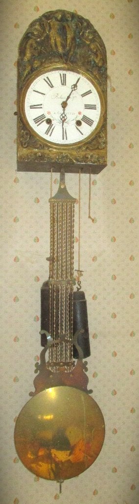 Comtoise Klok~Antieke Wandklok uit de 19e eeuw~persbrons, Ophalen
