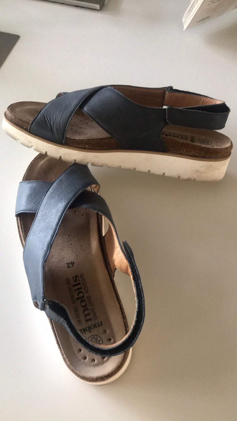 Comfortabele Mobils sandalen - Maat 42, Kleding | Dames, Schoenen, Ophalen of Verzenden, Gedragen, Blauw, Sandalen of Muiltjes