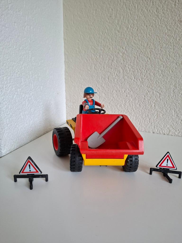 Playmobil Dumper met figuur en accessoires, Ophalen of Verzenden, Gebruikt