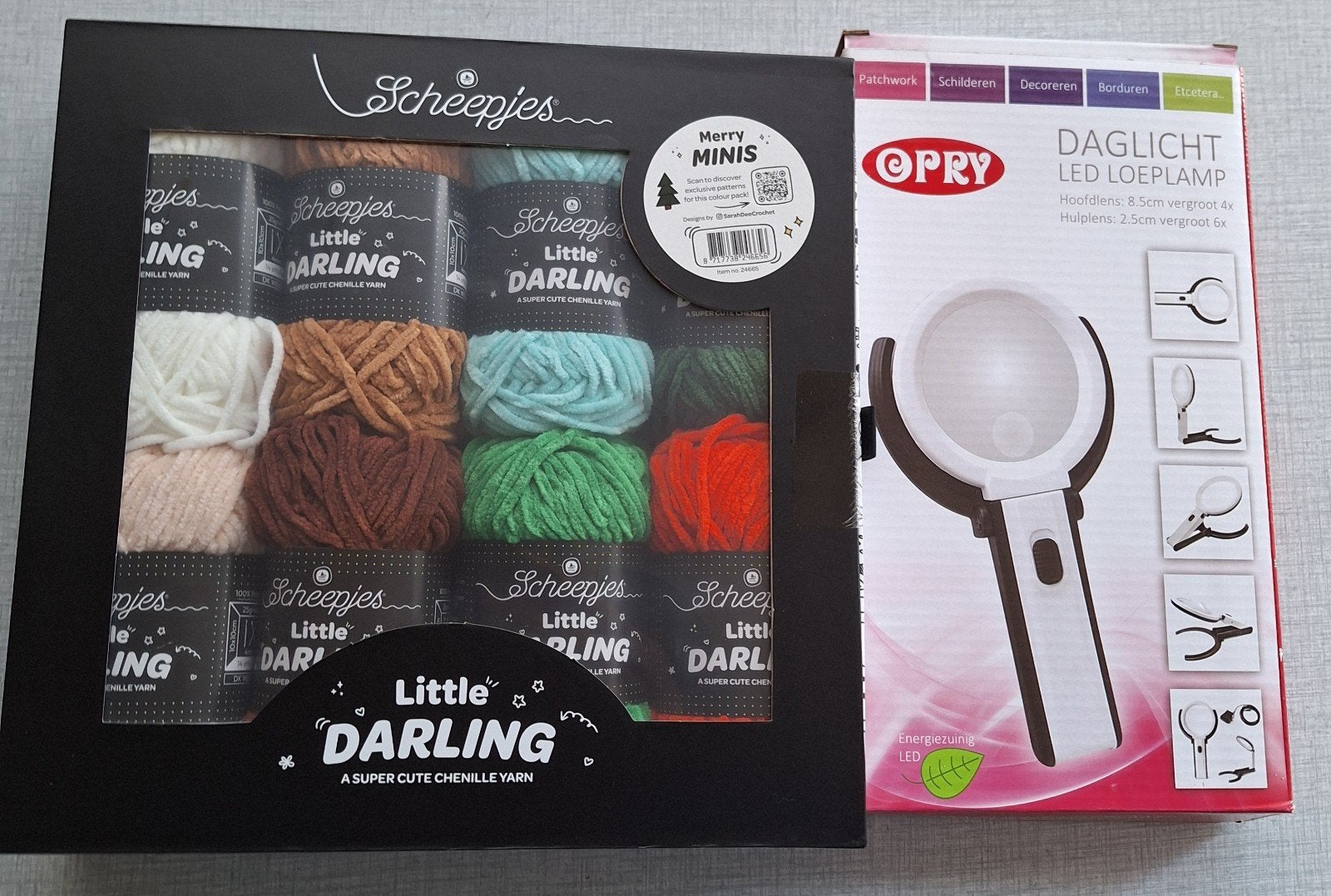 scheepjes little darling set en opry daglicht loeplamp, Hobby en Vrije tijd, Ophalen of Verzenden, Nieuw, Breien, Wol of Garen