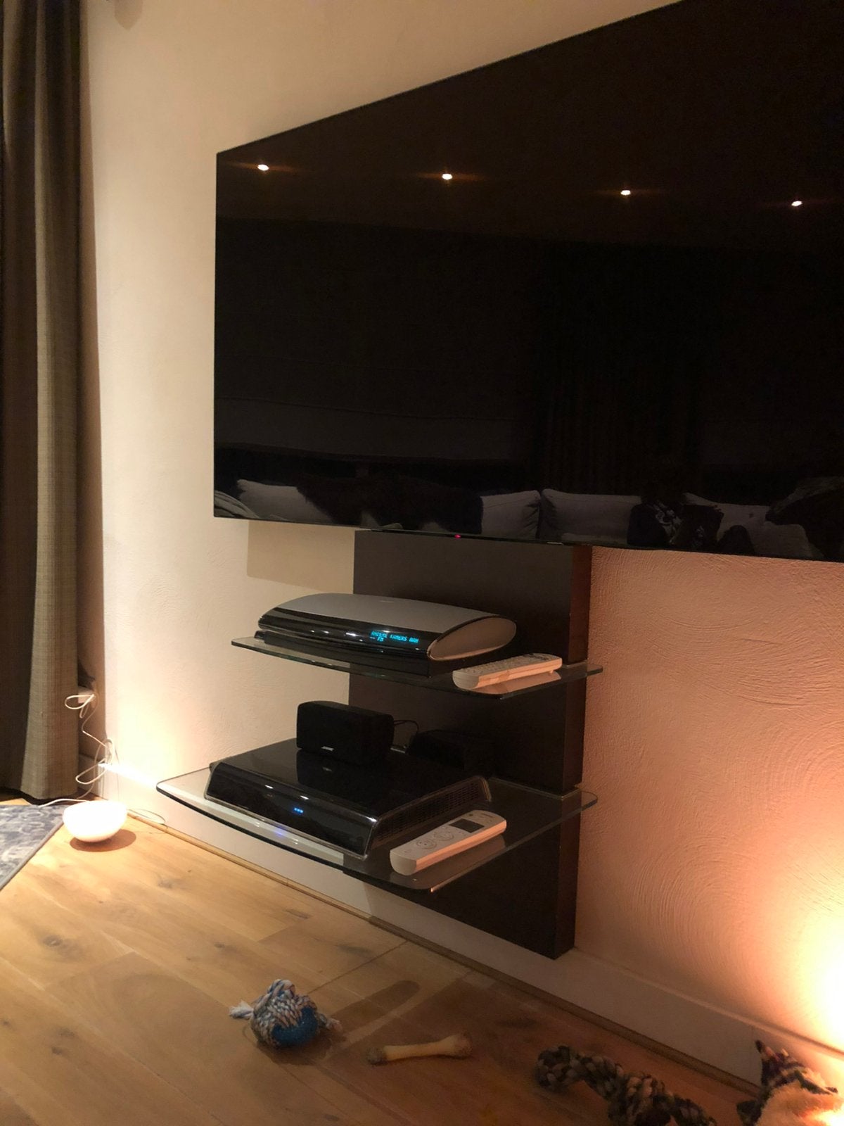 Stijlvol donkerbruin TV wandmeubel, Ophalen of Verzenden