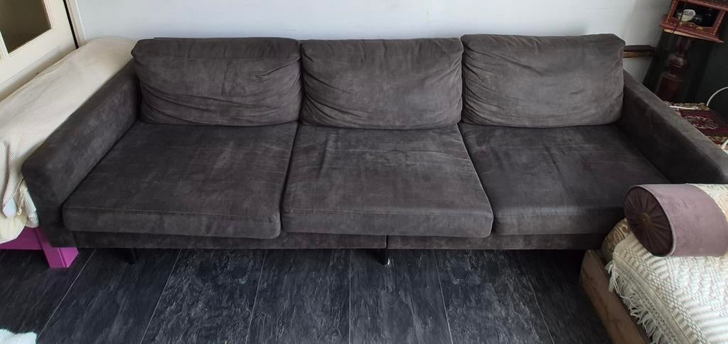 Gratis: Ruime nette, grijze 3 persoons bank, 250 tot 300 cm, Driepersoons, 75 tot 100 cm, Ophalen of Verzenden