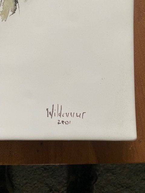 mooie keramiek schaal van wildevuur 2001 beperkte oplage, Wit, Ophalen of Verzenden, Steen/keramiek, Schaal