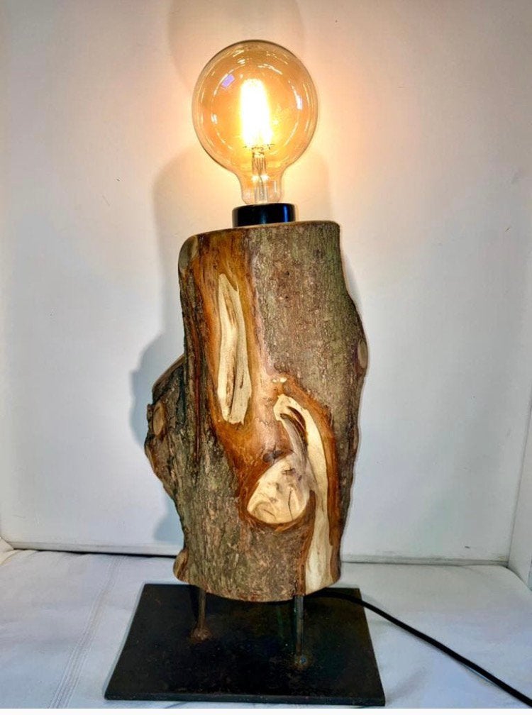 Staande lamp van prachtige boomstam, Nieuw, Landelijk, Minder dan 100 cm, Hout