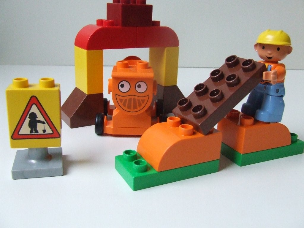 Duplo set 3292 – Dizzy’s bruggenbouw set met Bob (compleet), Gebruikt, Ophalen of Verzenden, Compleet, Duplo