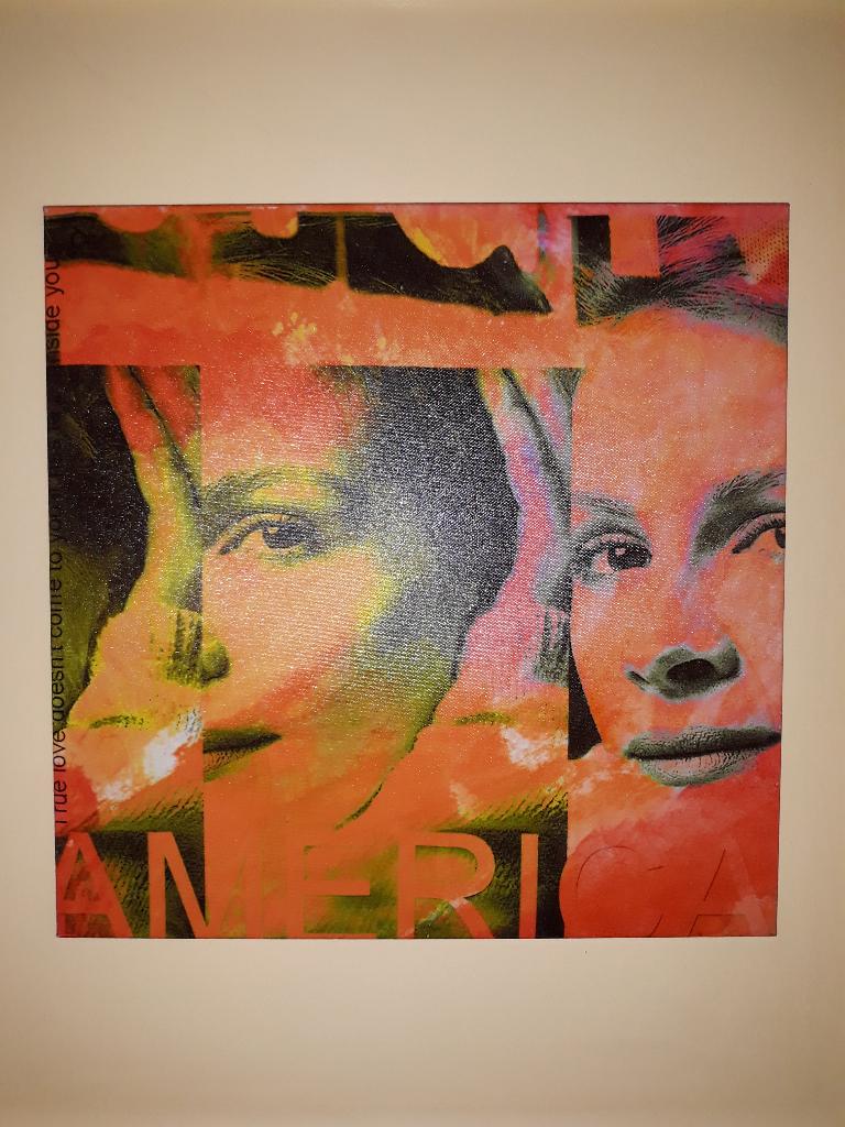 schilderij met de actrice Julia Roberts, Ophalen, 50 tot 75 cm, Zo goed als nieuw, Schilderij