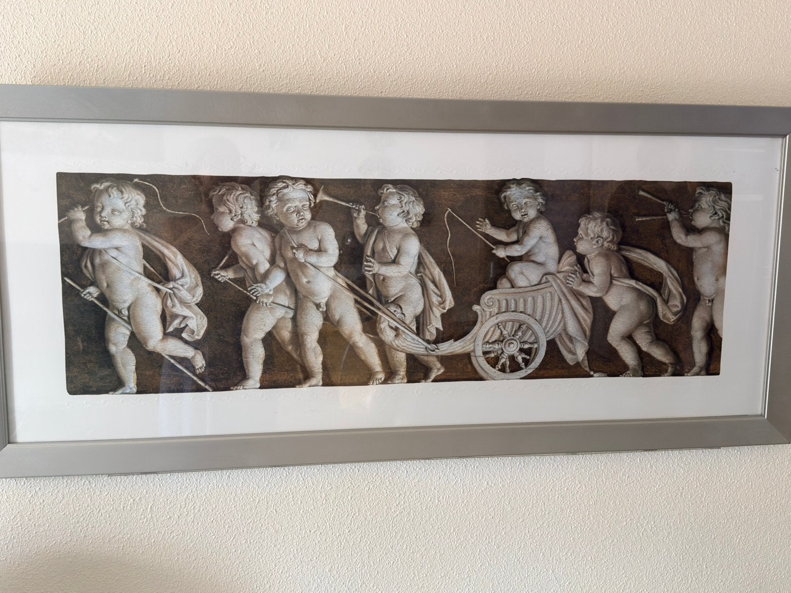 Engelen schilderij 135-58 mtr, Huis en Inrichting, Woonaccessoires | Schilderijen, Tekeningen en Foto's, Verzenden, Zo goed als nieuw