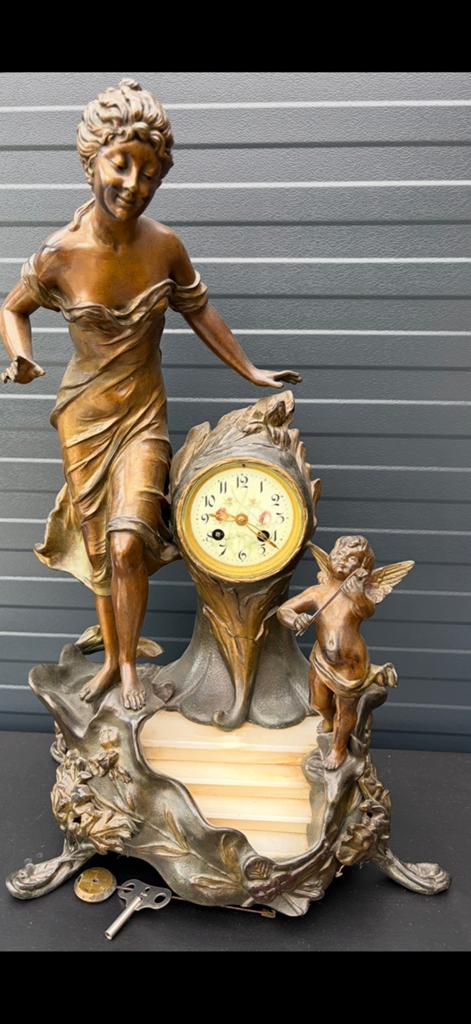 Prachtige Franse pendule (60 cm), Ophalen of Verzenden