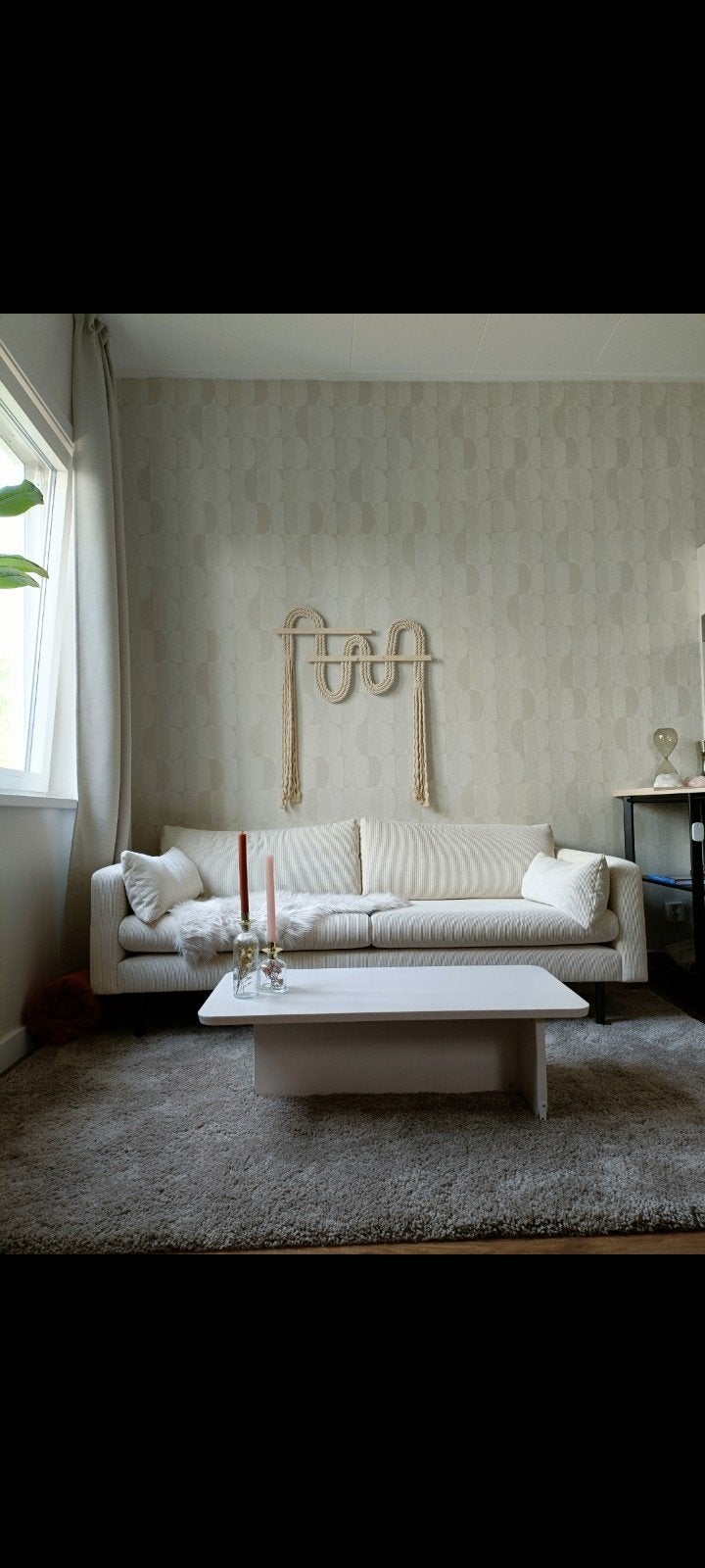 Mooi behang met print, linnen structuur - 1 rol, Ophalen, Overige typen, Natuurlijk, Overige merken