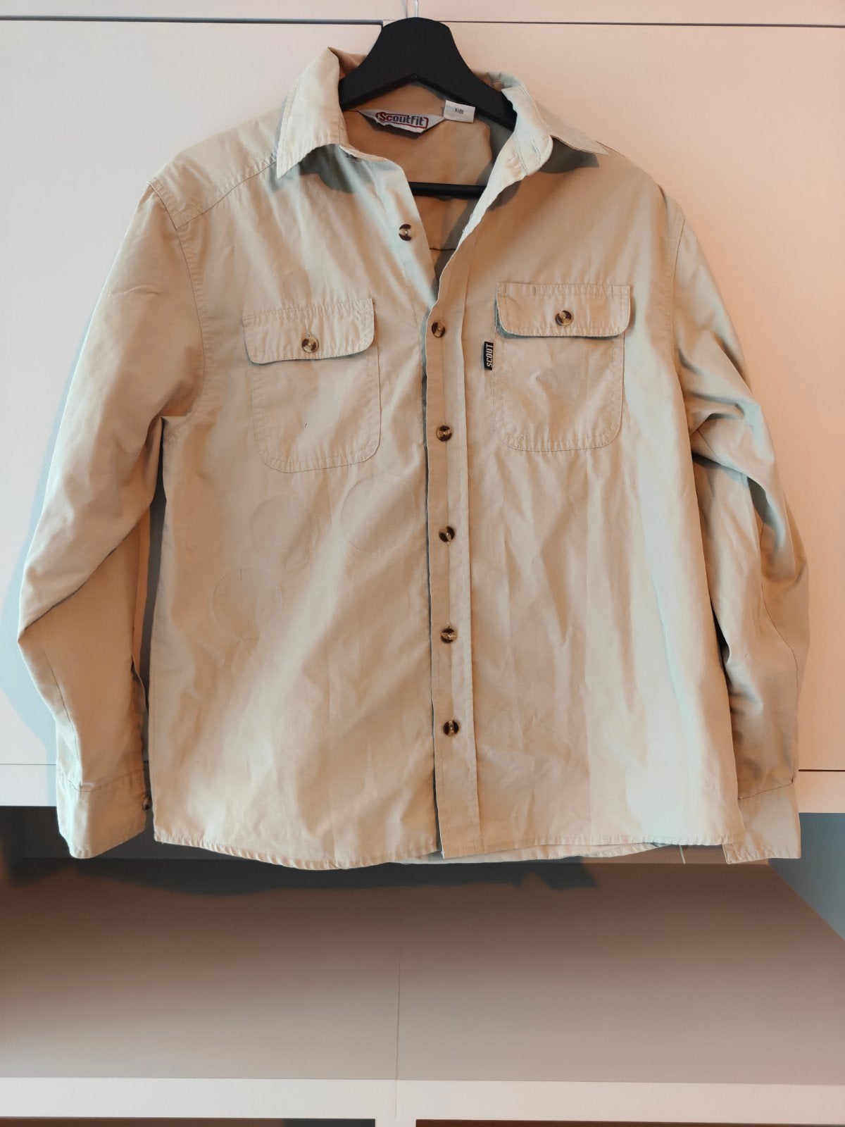 Scout scouting blouse 158 scoutfit- Beige, Ophalen of Verzenden, Gebruikt, Kleding