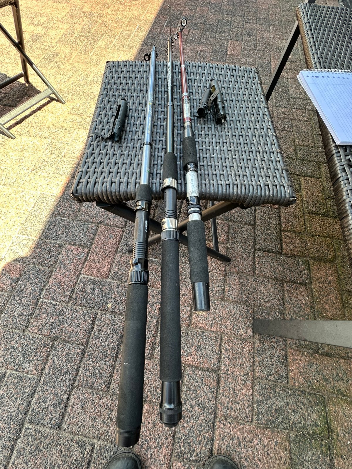 3 telescoop spinhengels, Ophalen of Verzenden, Gebruikt, Werphengel