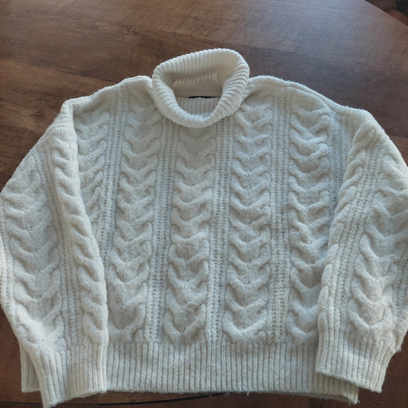 Vero Moda witte coltrui met kabelpatroon, maat L, Vero Moda, Wit, Maat 42/44 (L), Ophalen of Verzenden