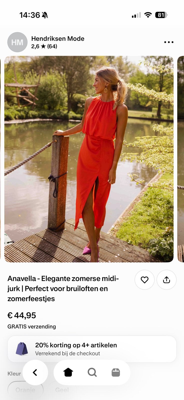 Midi jurk, Kleding | Dames, Maat 38/40 (M), Nieuw, Ophalen of Verzenden, Rood