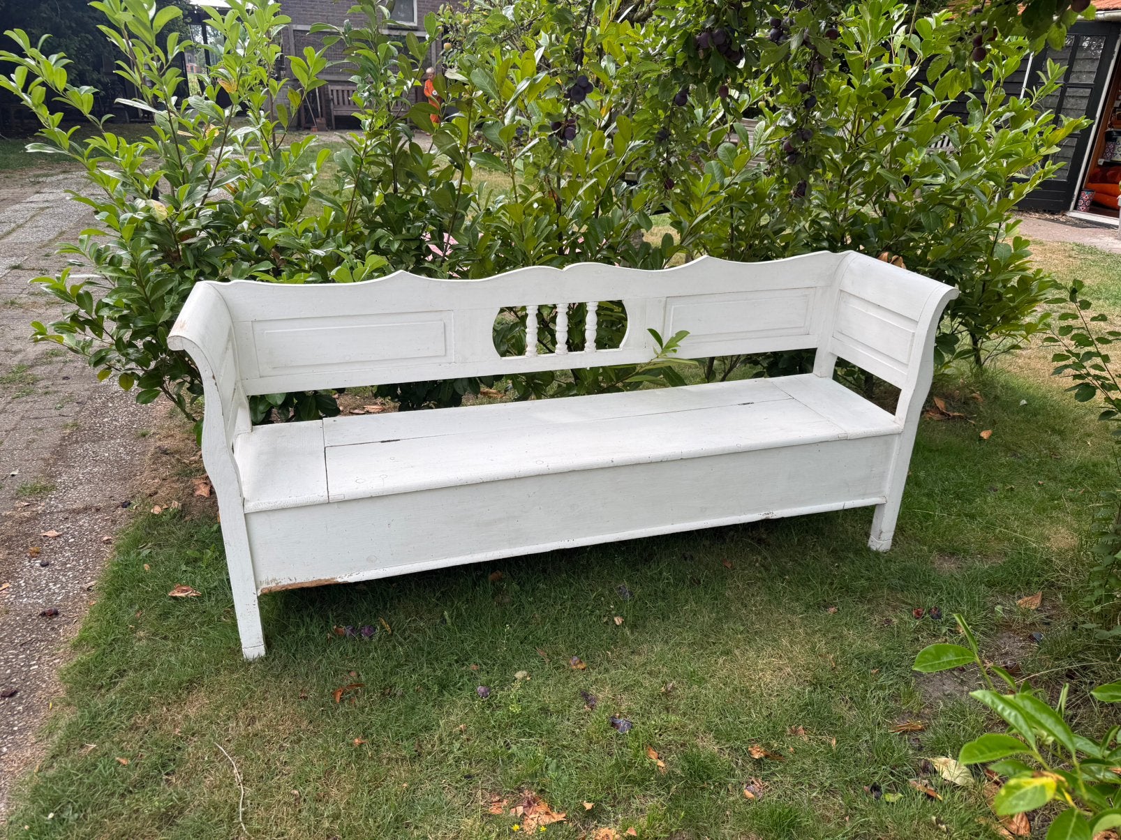 Klepbank grenen | Boerenbank | Brocante | 210cm, Ophalen of Verzenden, Gebruikt, Hout