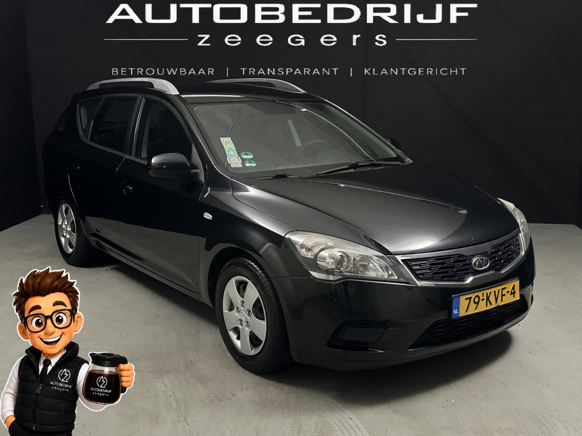 Kia cee'd Sporty Wagon 1.4 CVVT X-tra *zeer goed onderhouden, Auto's, Gebruikt, 4 cilinders, 1396 cc, Zwart