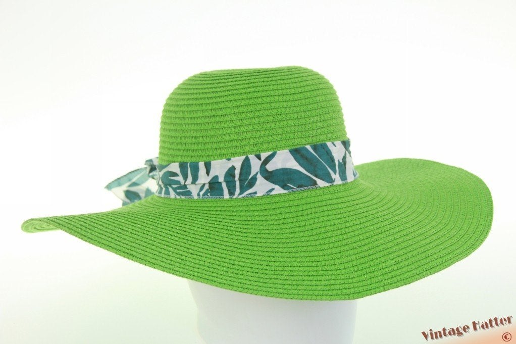 Wijde dames zomer floppyhoed Mlle Citron groen 54-57 nieuw, Hoed, Mademoiselle Citron, Nieuw, One size fits all
